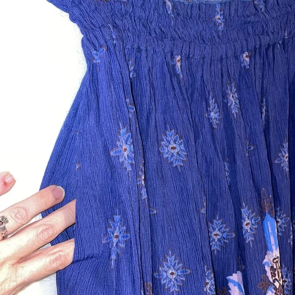 Free People Blue Paisley Wide Leg Pants - Picture 7 of 7